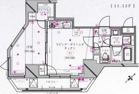 CEST JOLI 駒込(1LDK/11階)の間取り写真
