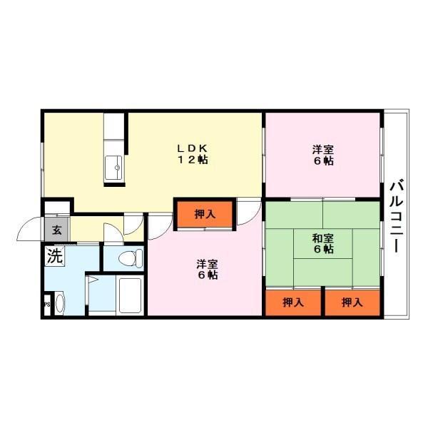 ビューパレスHYS(3LDK/1階)の間取り写真