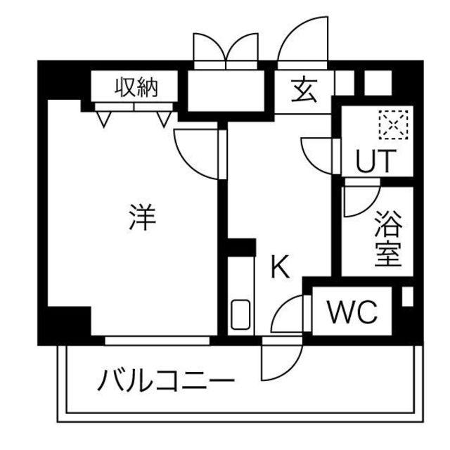ヴァンスタージュ姫里(1K/2階)の間取り写真