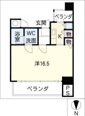 ESSE池下(1K/6階)の間取り写真