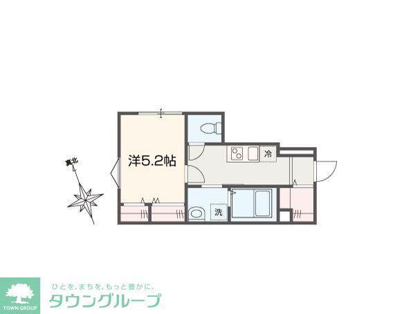MELLAS和泉多摩川(1K/1階)の間取り写真