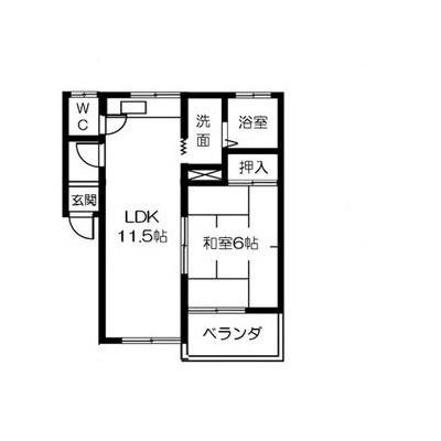 メゾン正木(1LDK/1階)の間取り写真