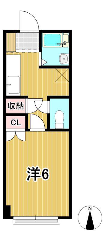 VILLA SUZUKI(1K/2階)の間取り写真