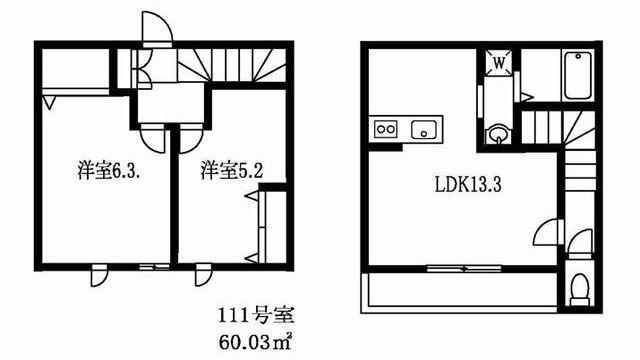 IMAGAWA MID GARDEN SUITE(2LDK/2階)の間取り写真