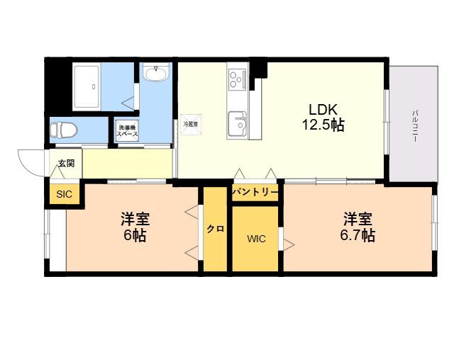 LA MAISON DU REVE (2LDK/4階)の間取り写真