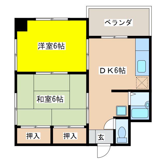 BEE HIVE(2DK/2階)の間取り写真