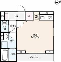 RIVER SYO(ワンルーム/1階)の間取り写真