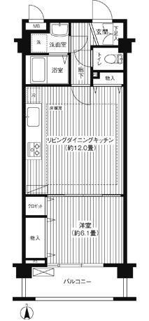 SUN NOBORI 葛西I(1LDK/3階)の間取り写真
