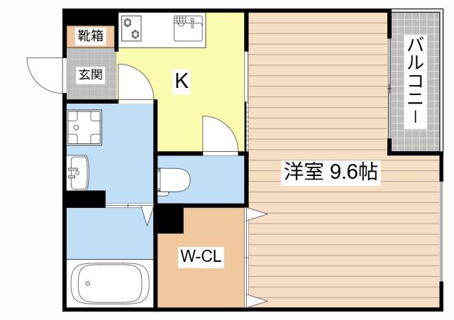 シャトー岩田(1K/3階)の間取り写真