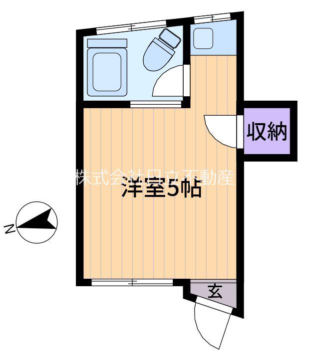 大山グリーンハイツ(ワンルーム/1階)の間取り写真