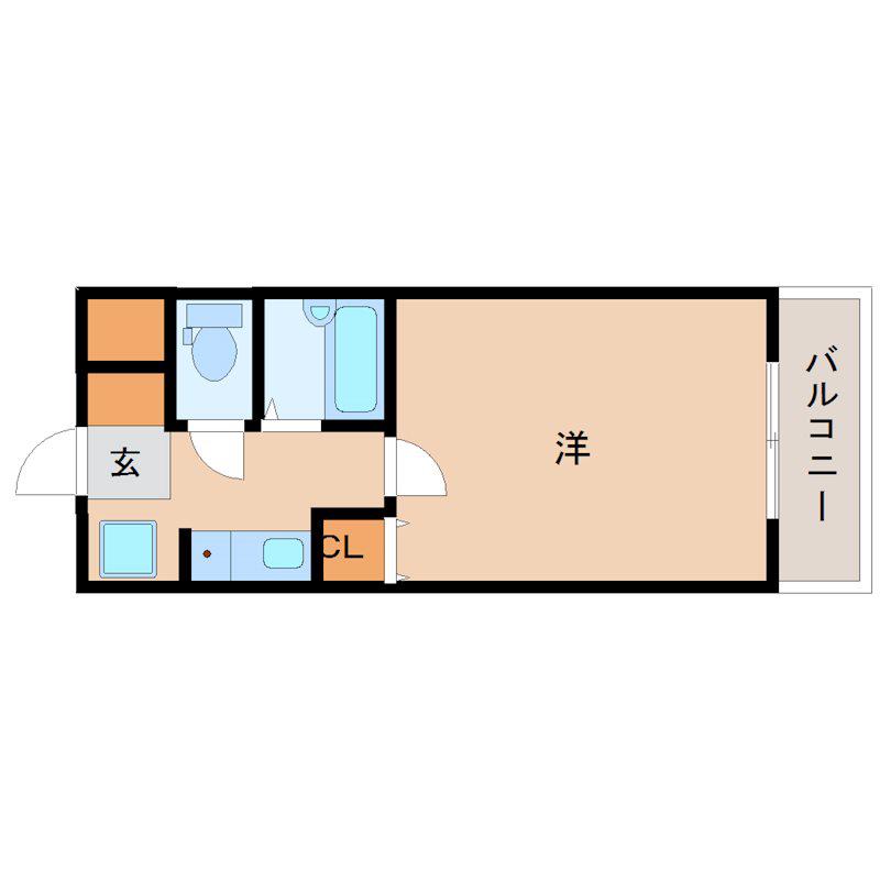 ビバハイツ宝(1K/4階)の間取り写真