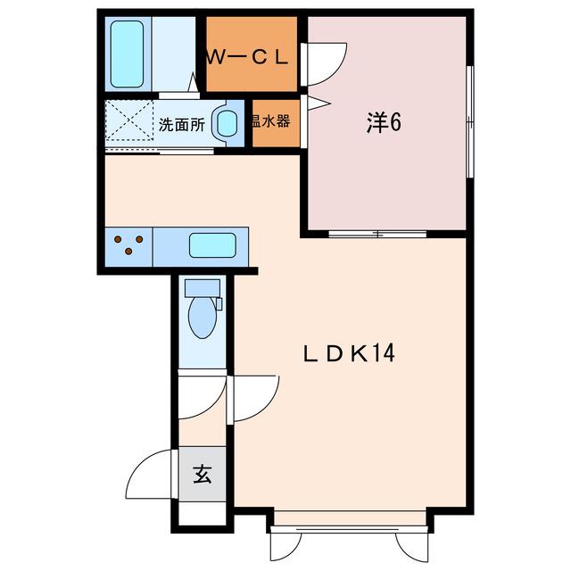 ハイツ310拓勇(1LDK/2階)の間取り写真