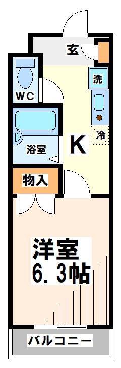 エクセレント調布(1K/3階)の間取り写真