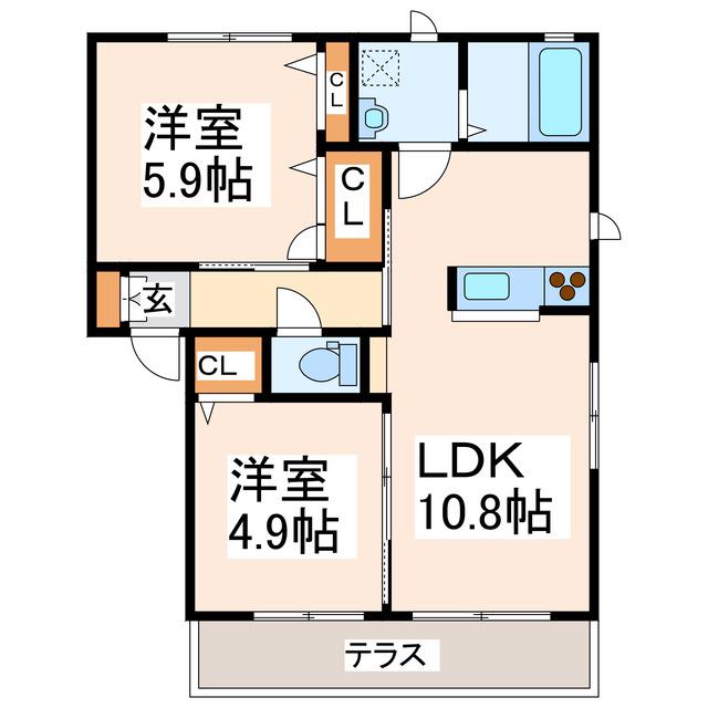 ガーデンコート(2LDK/1階)の間取り写真