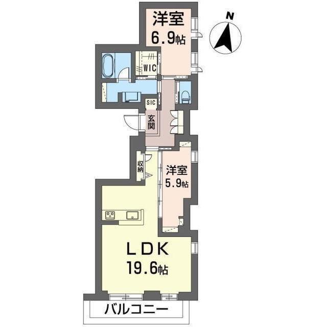 ル・リヤン(2LDK/2階)の間取り写真