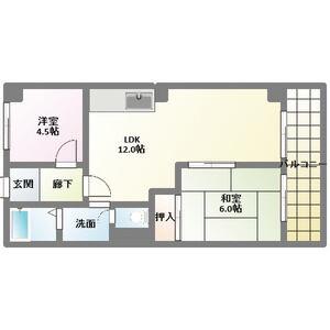 柴昭ハイツ(2LDK/2階)の間取り写真