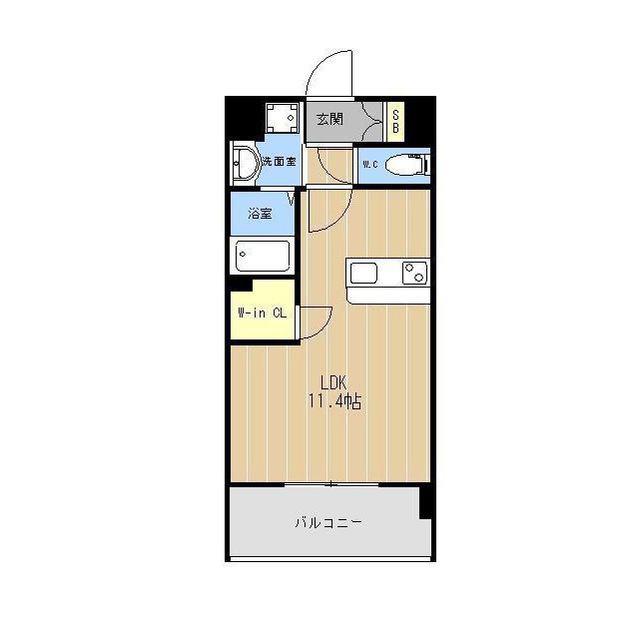 LIBTH水前寺駅前(ワンルーム/2階)の間取り写真