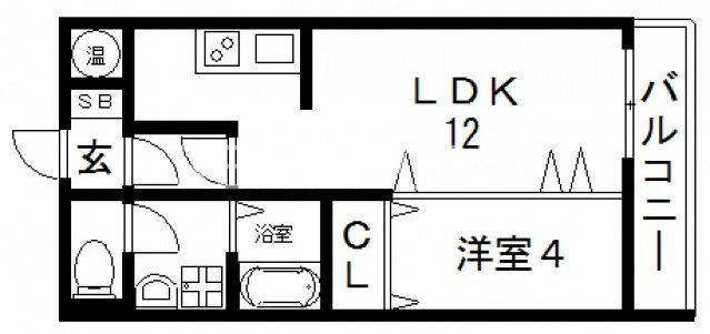 グランパシフィック小路(1LDK/2階)の間取り写真