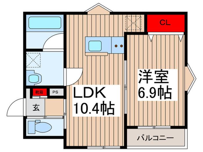 市川市南行徳二丁目(1LDK/1階)の間取り写真