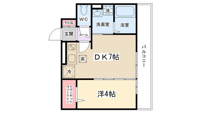 エコリブレ(1DK/1階)の間取り写真