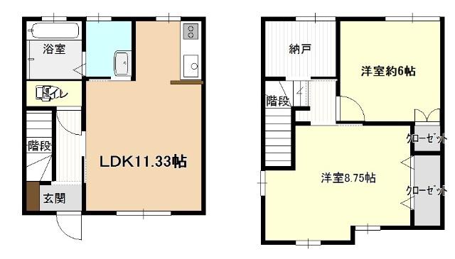 メゾン・ルノワール(2LDK/1階)の間取り写真