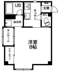 ドミール・クレセントA(1K/1階)の間取り写真