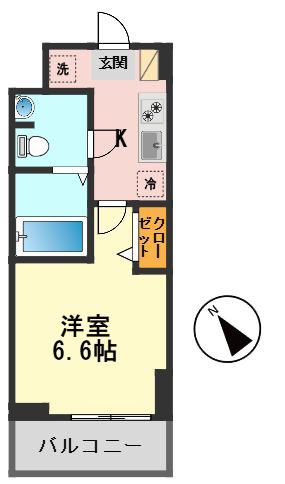 THE PASEO 新小岩(1K/10階)の間取り写真