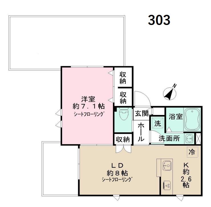 西巣鴨1丁目M(1LDK/3階)の間取り写真