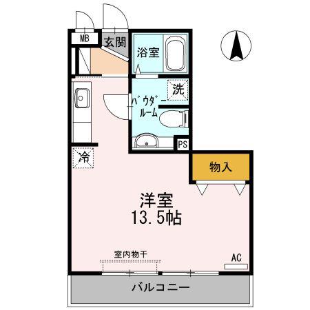プロシード神野西(ワンルーム/3階)の間取り写真