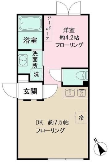 LAPIS中野坂上II(1DK/4階)の間取り写真