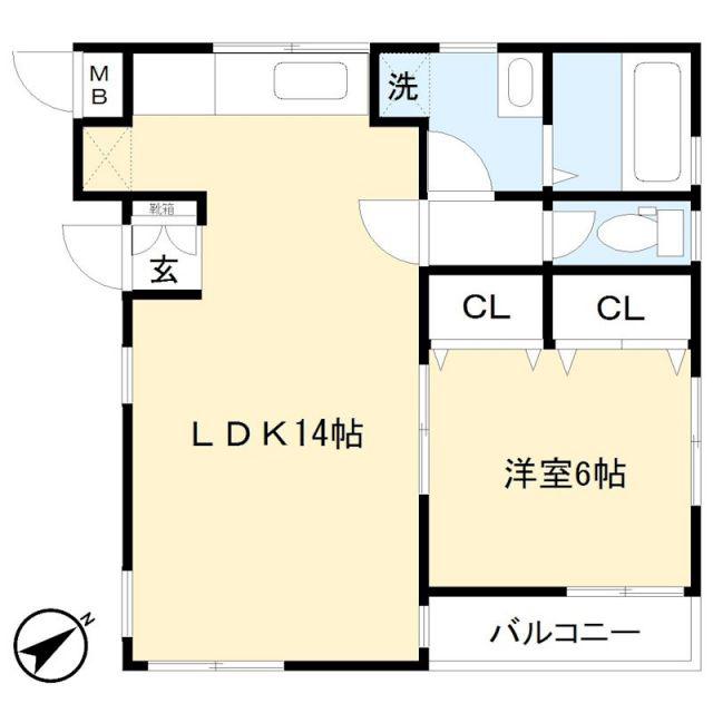 フィアフォレスト(1LDK/2階)の間取り写真