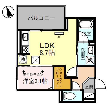 DAPHNE(1LDK/1階)の間取り写真