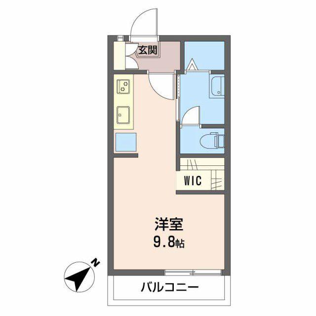 サンシャトー秋桜(ワンルーム/1階)の間取り写真