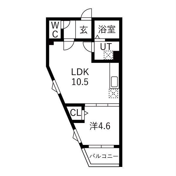 グランフォーレ中村日赤(1LDK/1階)の間取り写真