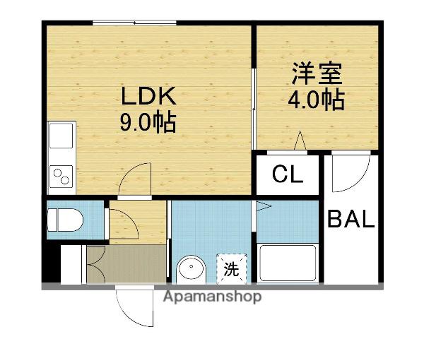 H-MAISON平野I(1LDK/3階)の間取り写真