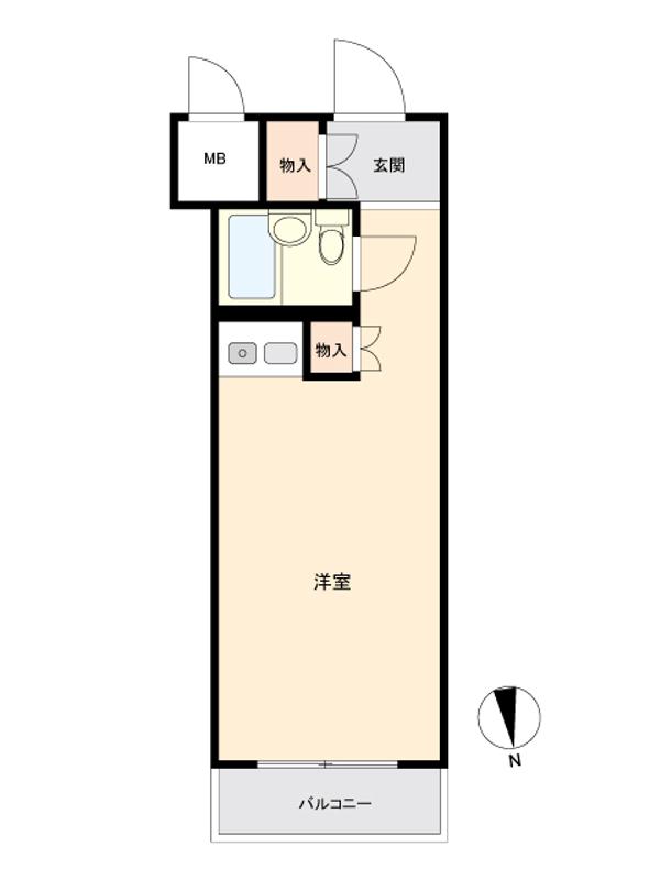 ダイアパレス吉野町第2(ワンルーム/1階)の間取り写真