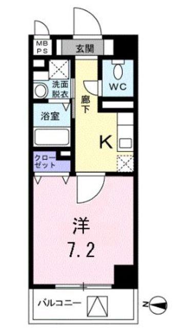 TAKCS(1K/2階)の間取り写真