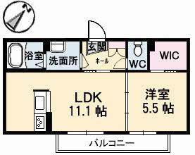 プリマベーラ原尾島(1LDK/2階)の間取り写真