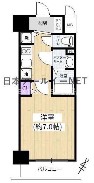 アドバンス西梅田グルーブ(1K/4階)の間取り写真