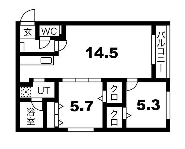 ライトベル共栄町(2LDK/3階)の間取り写真