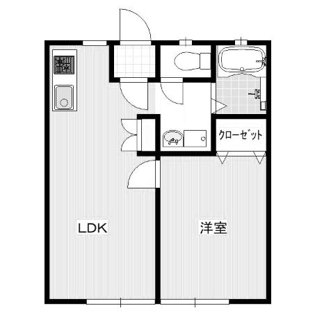 ハイツたかくら(1LDK/1階)の間取り写真