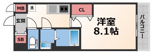 CASA今里(1K/5階)の間取り写真