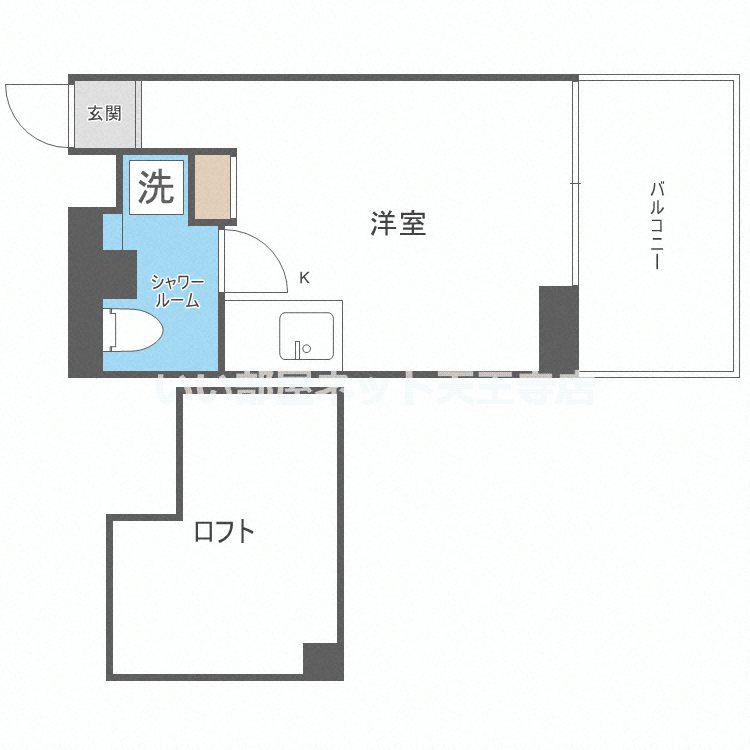 是空NAMBA NISHI(ワンルーム/4階)の間取り写真