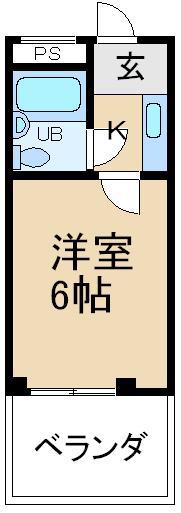 香里さくらハイツIII(1K/4階)の間取り写真