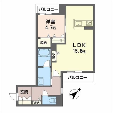 SHAMAISON MAUVEIN(1LDK/2階)の間取り写真