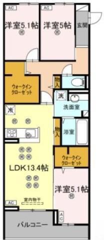 エグレットテラスII(3LDK/3階)の間取り写真