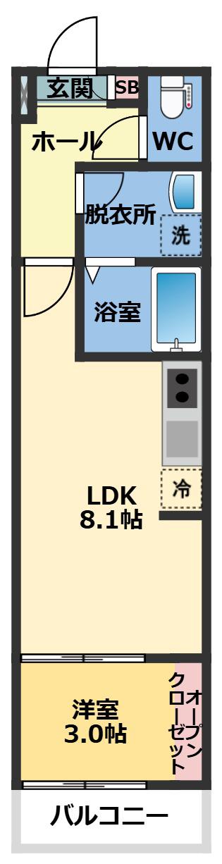 メゾン・ドゥ・アッシュ妙典(1LDK/2階)の間取り写真
