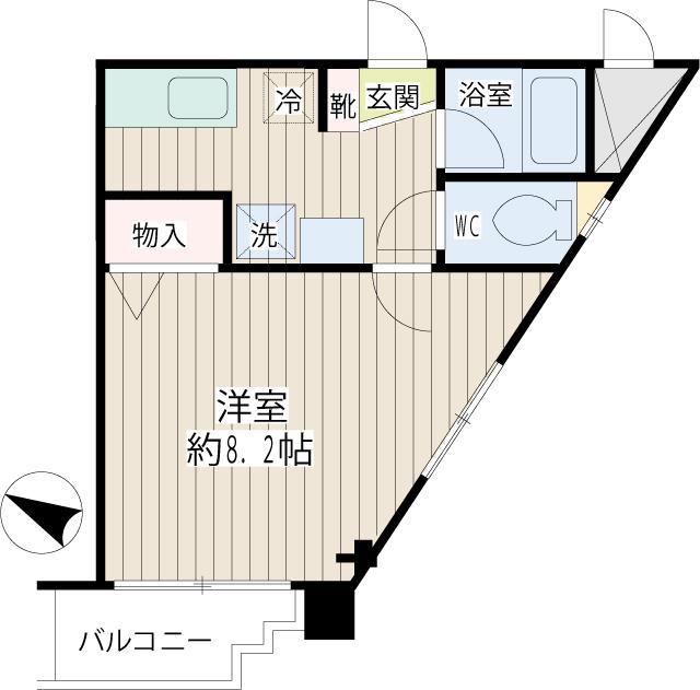 ハイネス新川崎(1K/5階)の間取り写真