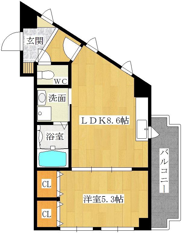 レイランド高宮(1LDK/5階)の間取り写真