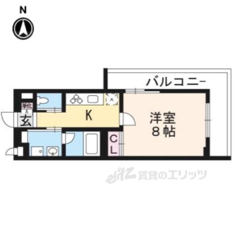 ロゼッタ北山(1K/3階)の間取り写真